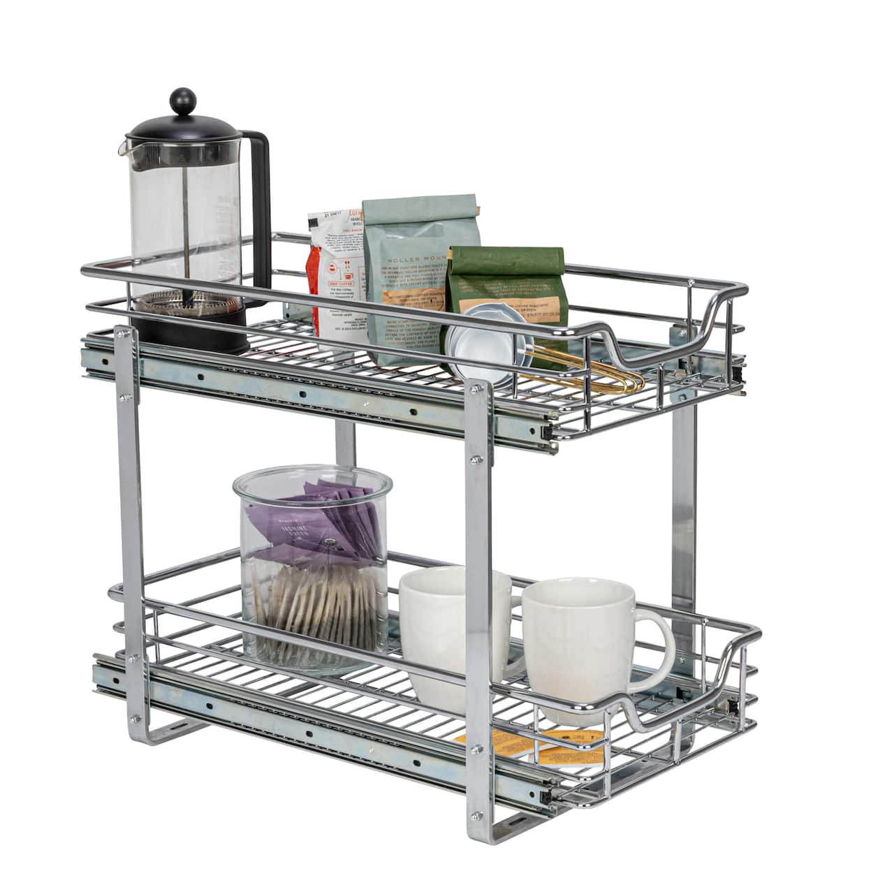 Household Essentials Glidez Chrome 2-Tier Cabinet Organizer
